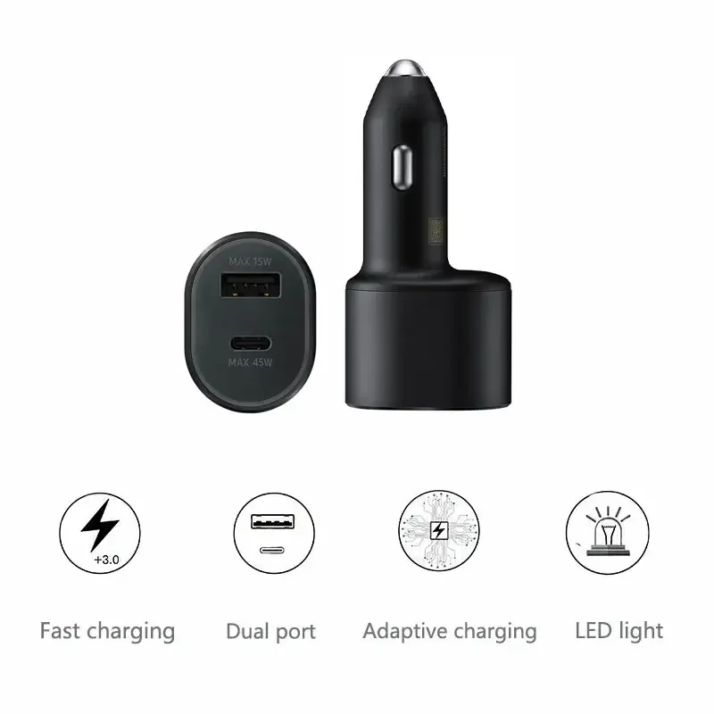 S22 Ultra 45W Car Charger Cigarette Lighter for Samsung  EP-L5300-3A line