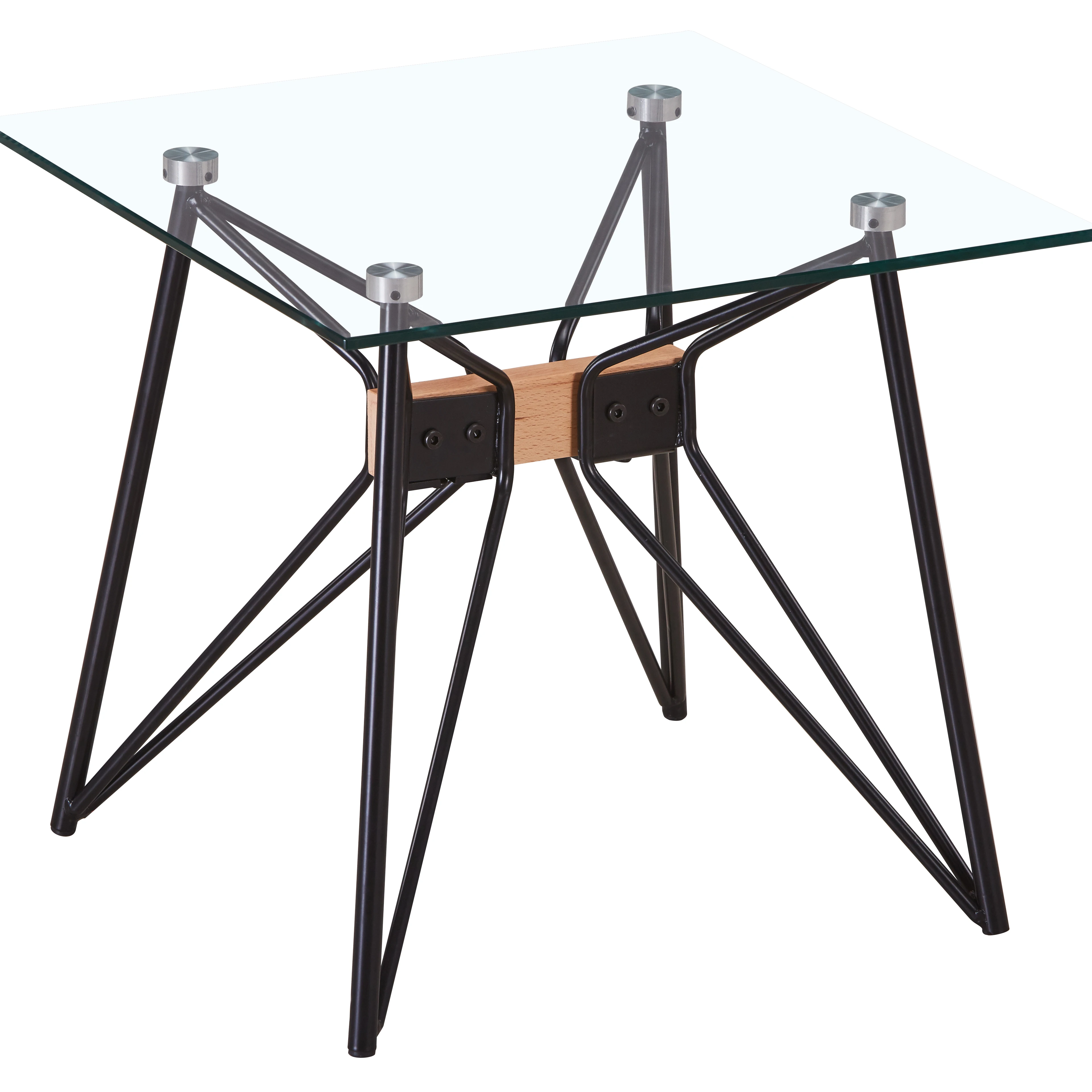 Новый дизайн, домашняя мебель, модный квадратный журнальный столик из закаленного стекла с металлическими ножками, журнальный столик