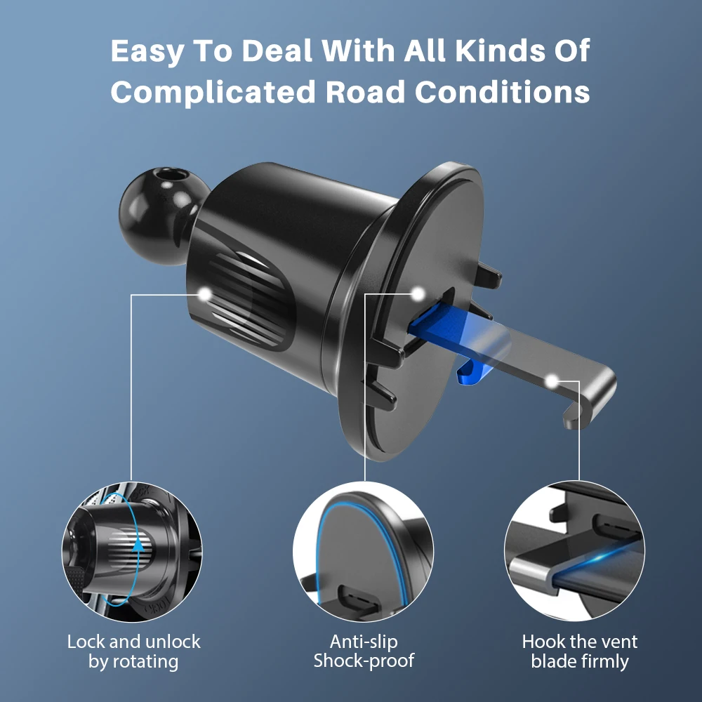 Phone Mount for Car Vent Universal Car Phone Holder Mount Upgraded Vent Clip Never Fall Off Hands Free Air Vent Cell Phone Mount