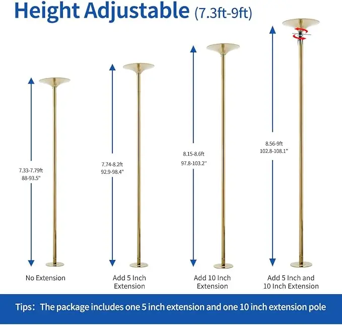 Gold Sports Entertainment Pole for Dancing