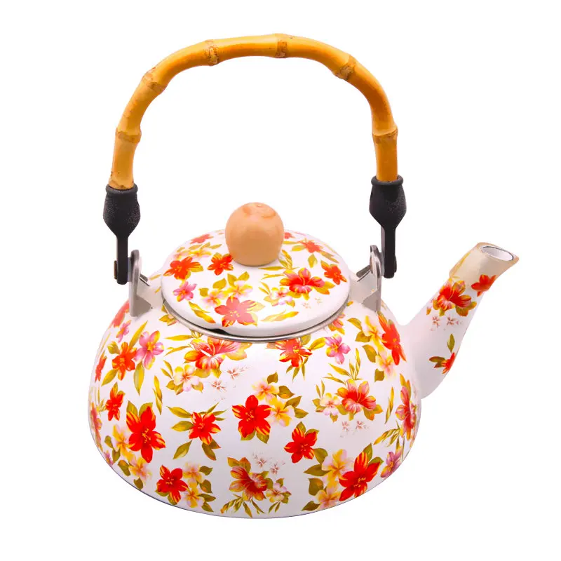 Wholesale Ceramic Teapot Set with Iron Water Kettles Flower Design and Whistling Feature for Home Tea Application