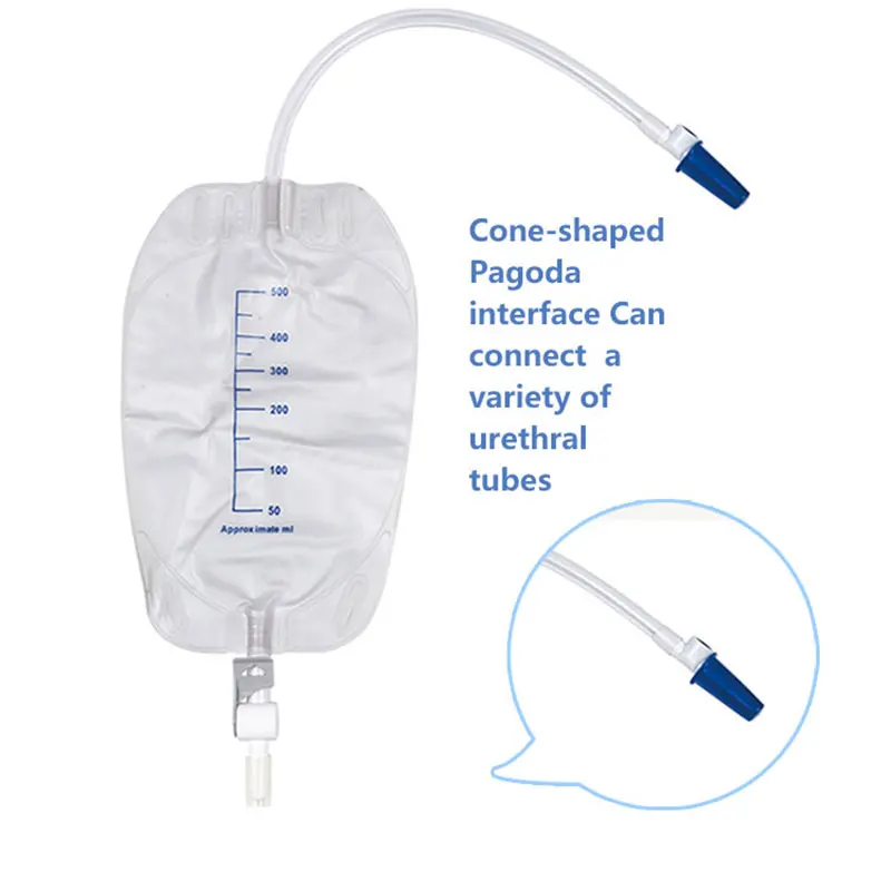 Factory Price Urine Collection Bag Medical Single Use 500ml 750ml Urine Leg Bag Disposable Urine Bag for Men