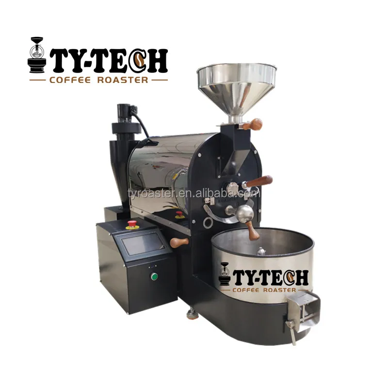 TY-TECH CE certificated small smart coffee roaster machines 2kg per batch with PLC control panel