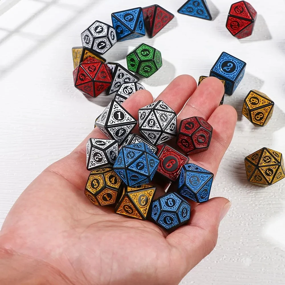 100 Different Styles Available Mixing Color Party Game Dice Role Playing Game Dice Set with Bag for Table Board Games