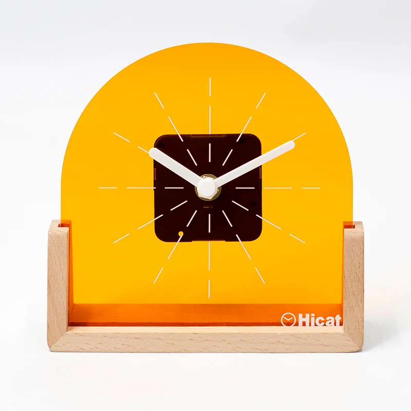 Factory Price Battery Operated Wood Acrylic Modern Desk Table Clock For Bathroom