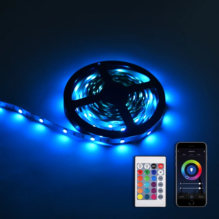 
Amazon Hot Sale Wifi Control RGB Color Changing LED Strip Lights 5 Meters 