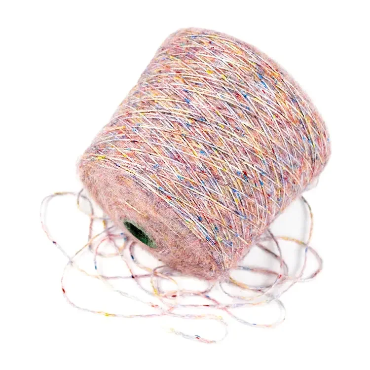 Kingeagle New Arrival Colorful Shining Brushed Pompom Fancy melange Blended Knitting Yarn manufacturing
