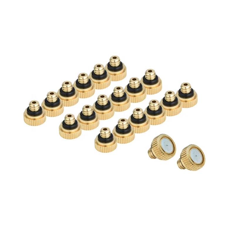 
Brass Misting Nozzles Replacement Heads for Garden Patio Lawn Landscaping Dust Control and Outdoor Cooling Mister System 