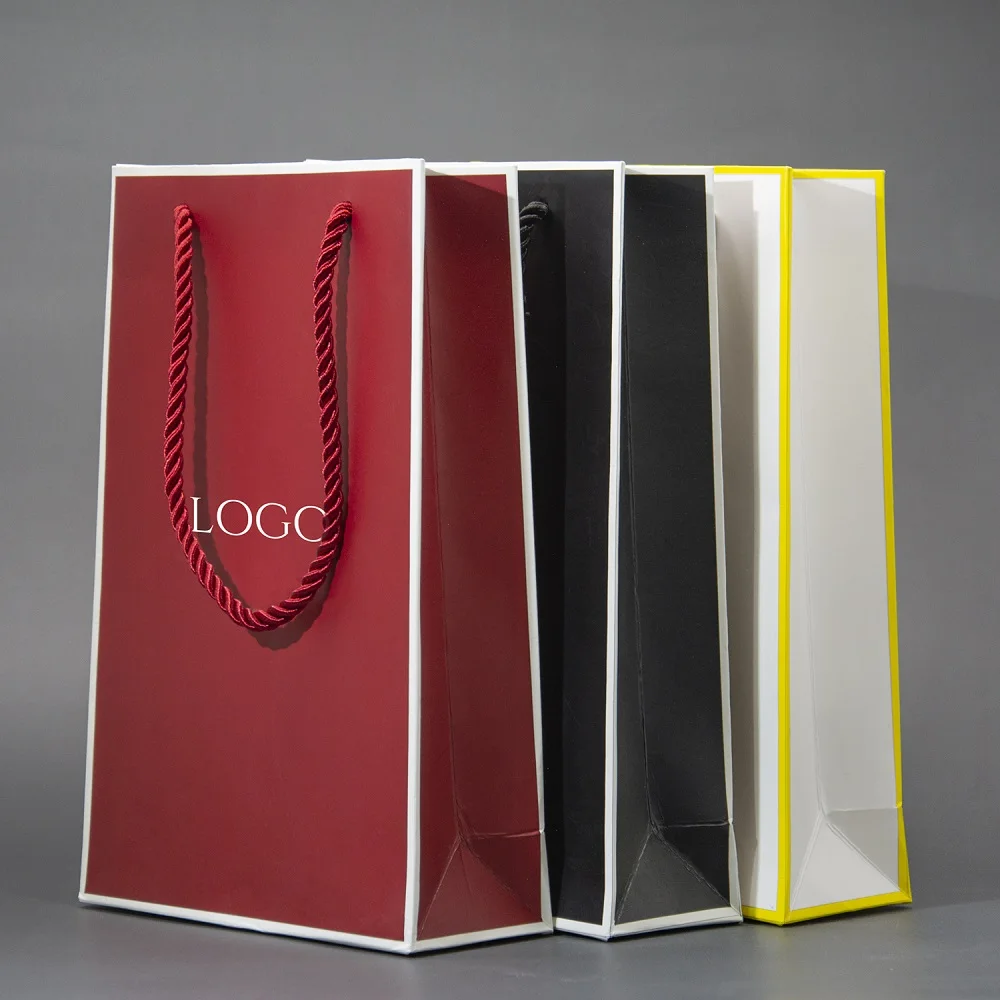 Wholesale Customized Printed Luxury Shopping Jewelry Gift Paper Bags Hand Bag Jewelry Packaging Customization Custom Craft Bags