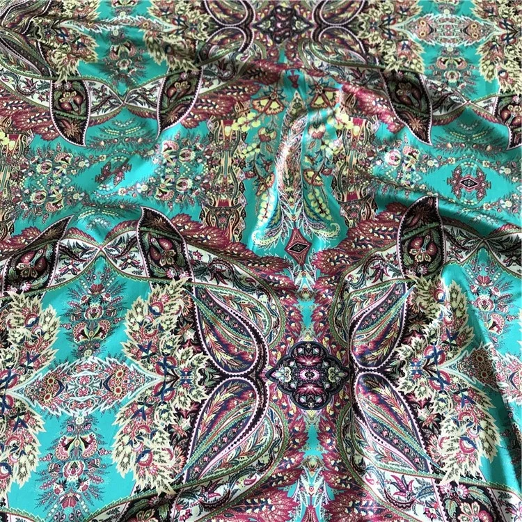 Ткань с принтом пейсли, шелк, вискоза, спандекс, ткань 16 мм, вискозная ткань