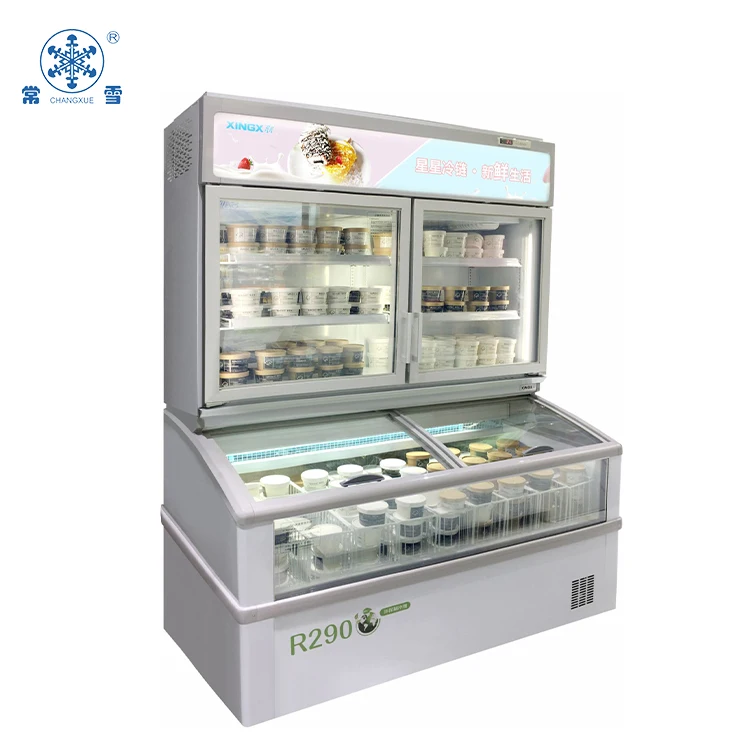 Однотемпературная настенная комбинированная морозильная камера для мороженого для супермаркетов и магазинов