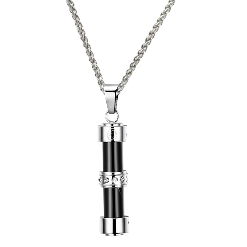 D017 ion balance brand infrared power cylinder pendant tourmaline germanium necklace for women men