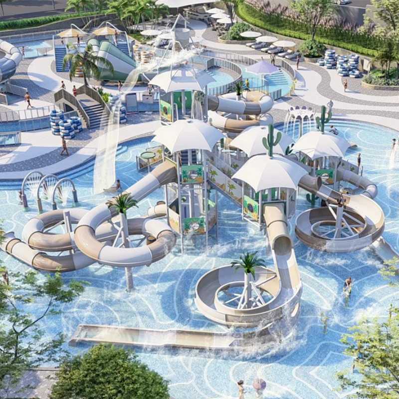 Hot-Selling  Aqua Park Slide and Large Fiberglass Slide Water House Equipment for Water Parks