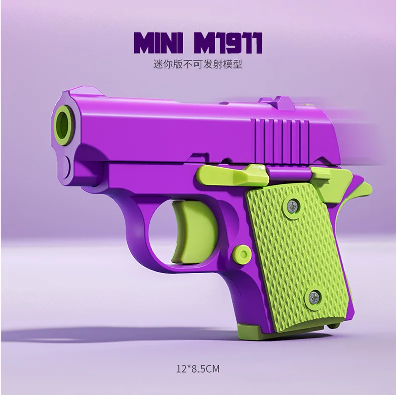 Gravity mini m1911 Gun Toy Pistol 3D Printed Gun Luminous Mini Fidget Toy Gun