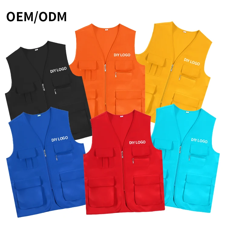 Three-dimensional pocket cargo fisherman vest cartoon logo vest fishing hiking reporter photography camping hunting vest