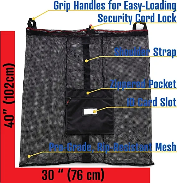 Heavy Duty Drawstring  Mesh Soccer Ball  Bags Hold Equipment For Sports Including Basketball Volleyball, Baseball