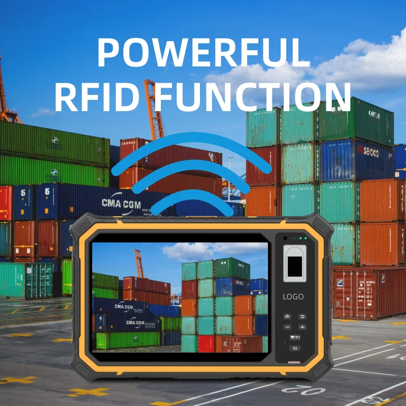 HUGEROCK T80L Dual Sim Card 2.0ghz 1000nit 18900mAh Splitter nfc Rfid Writer Portable Barcode Scanner rugged android Tablet PC