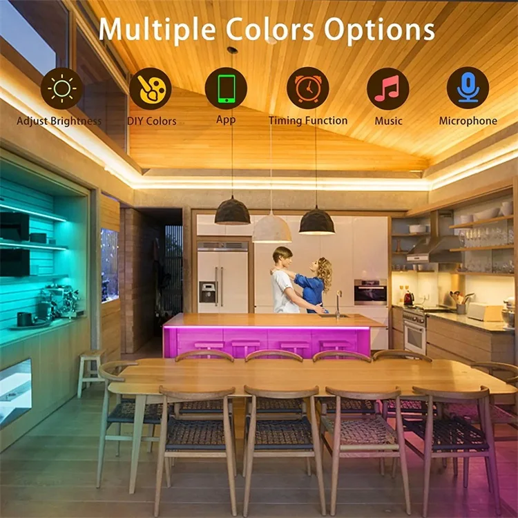 SMD 5050 Смарт цветных (RGB) светодиодных лент 12В водить 60leds IP65 светодиодные полосы света с ИК-пульт дистанционного управления 24-мя клавишами