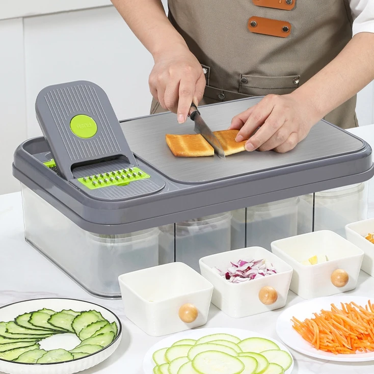 Brand New Vegetable Dicer Chopper Shredding Machine Integrated Cutting Board Manual Household Kitchen Gadgets