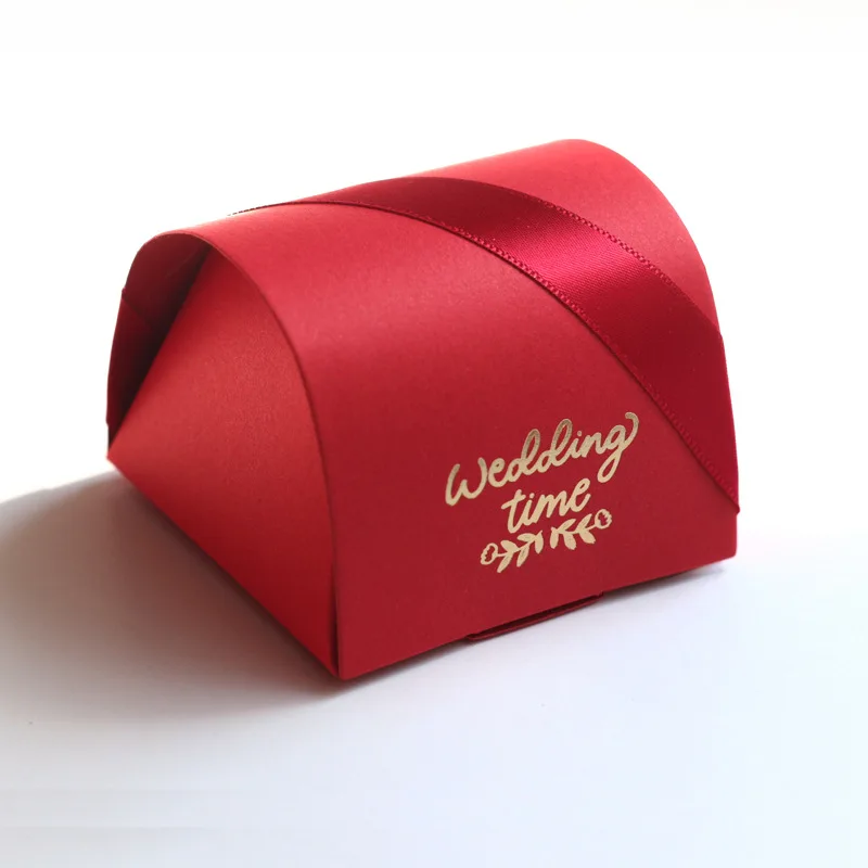 red color wedding candy box wedding sugar box with hand gift candy packaging box