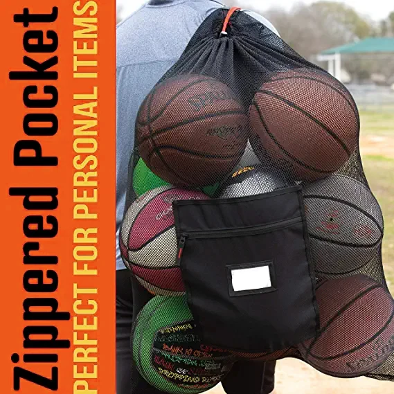 Heavy Duty Drawstring  Mesh Soccer Ball  Bags Hold Equipment For Sports Including Basketball Volleyball, Baseball
