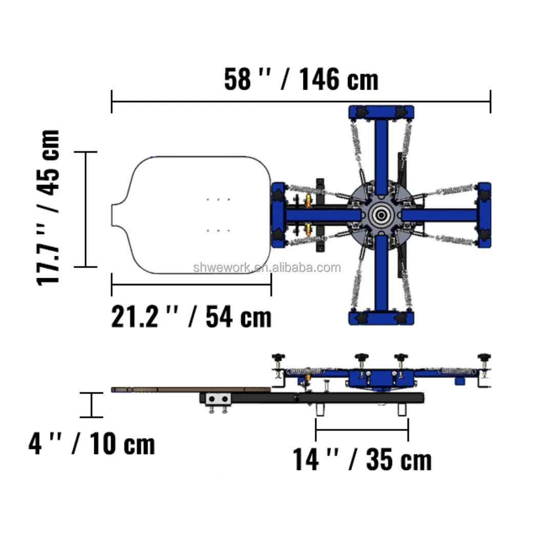 4 Color 1 Station Silk Screening Screenprint Press NS-401 Screen Printing Machine High Quality Screen Printer Machine