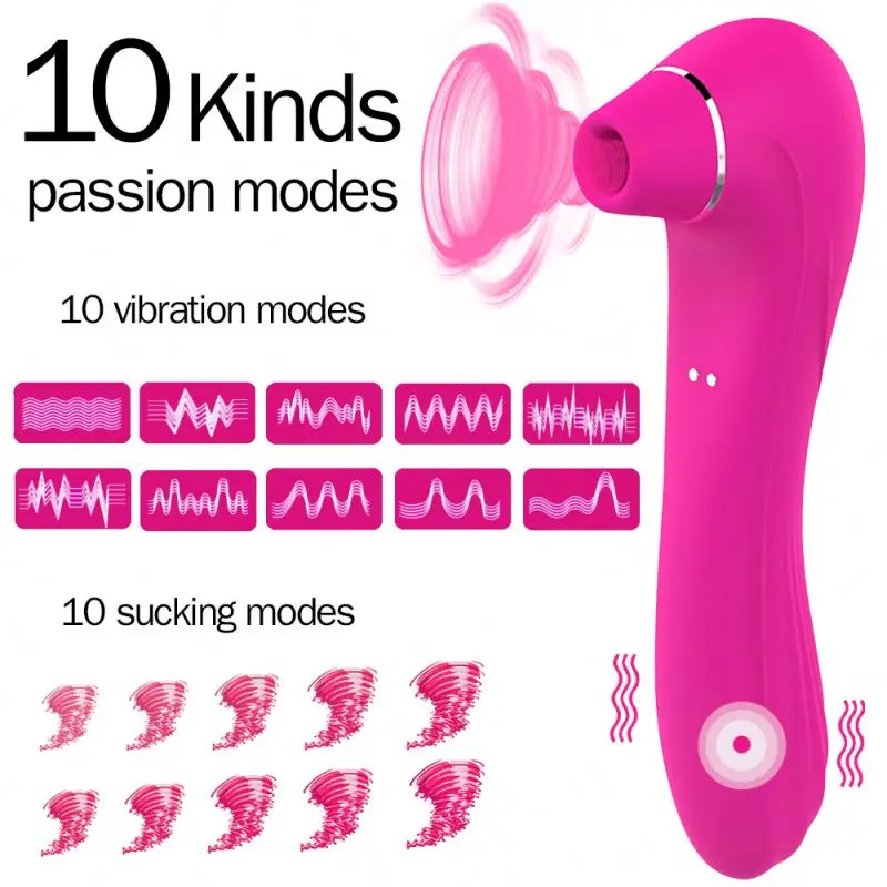 Clitoral Sucking Vibrator for Women, Clit Massaging Vibrating Toy with 10 Sucking Modes, Rechargeable Nipple Suction Stimulator