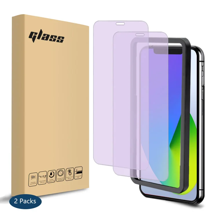 Amazon 2.5D High Transparent Anti Blue Ray Tempered Glass Film Screen Protector For iPhone 12 Pro Max 13