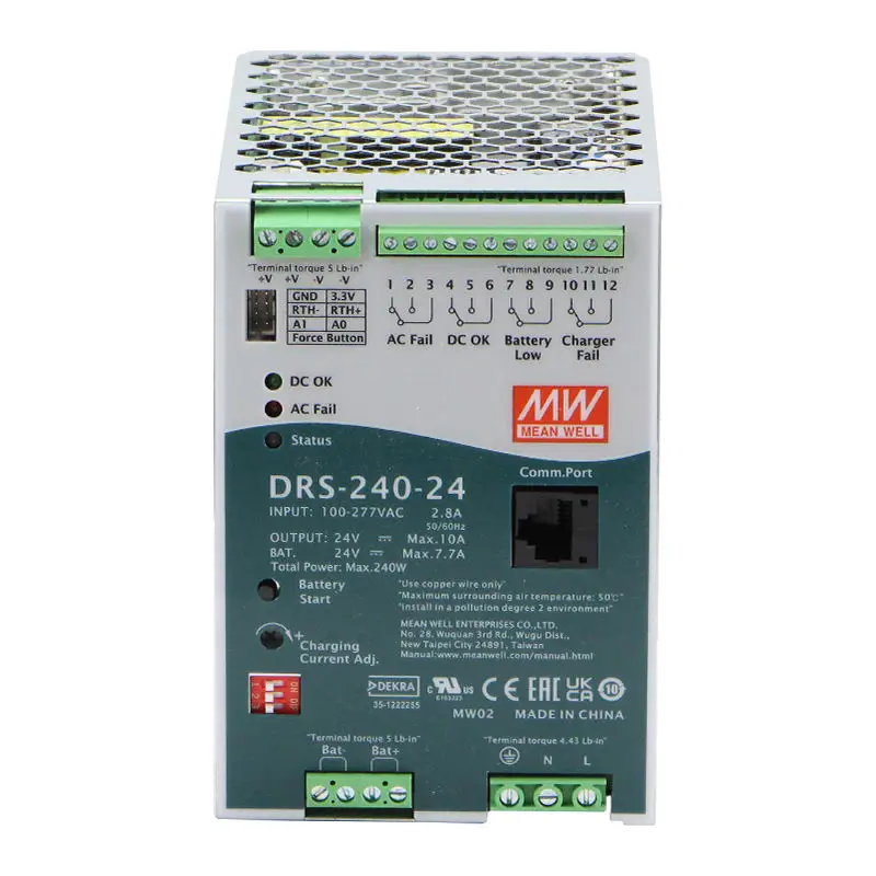 Mean Well DRS-240-48 240W 24V 10A 48V Chargers Batteries & Power Supplies PFC Din Rail UPS 12V 20A Power Supply