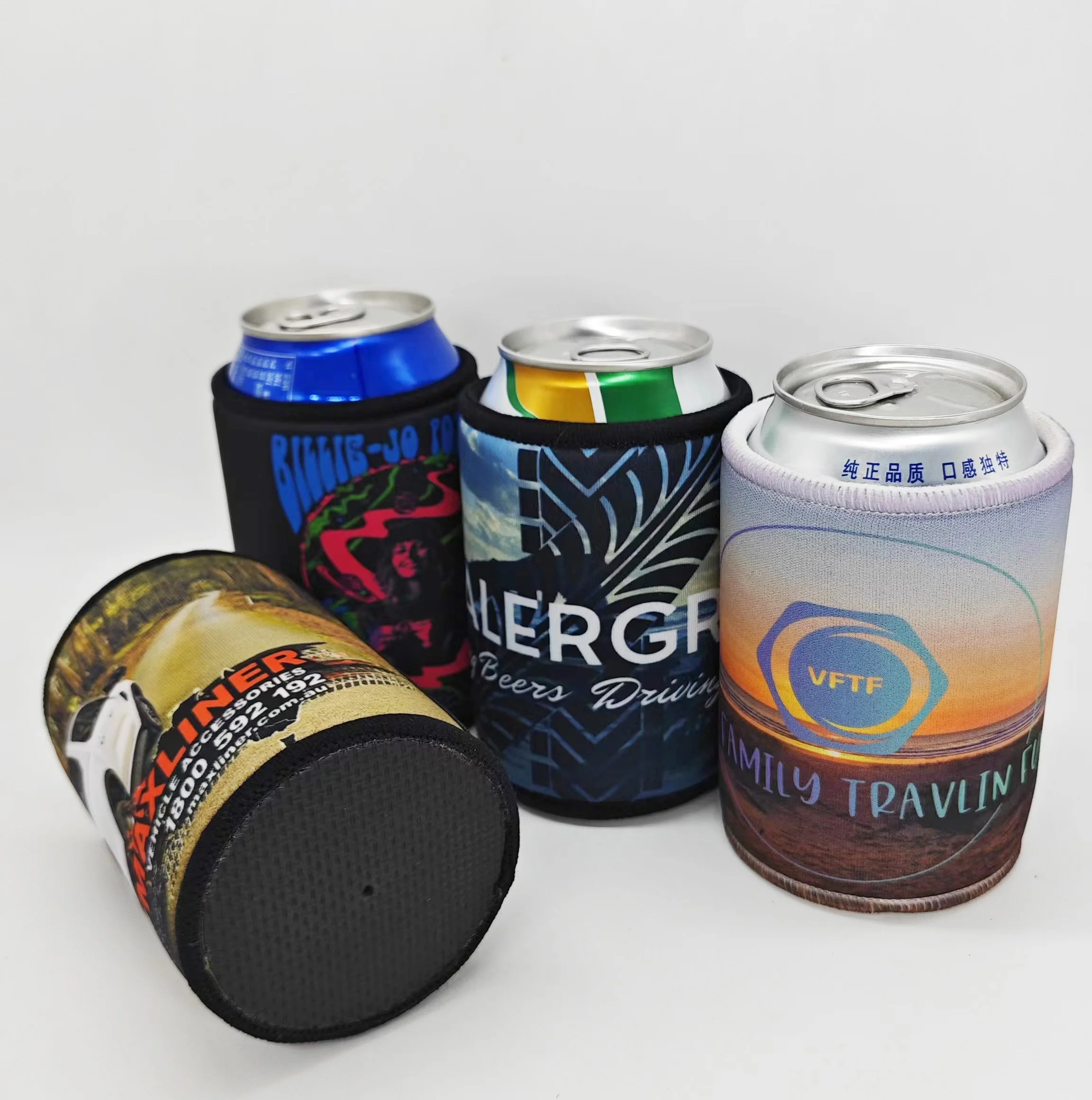 Stubby Holder Custom Logo Neoprene Promotional Personalized Printed  Can Cooler Stubby Holder with Base
