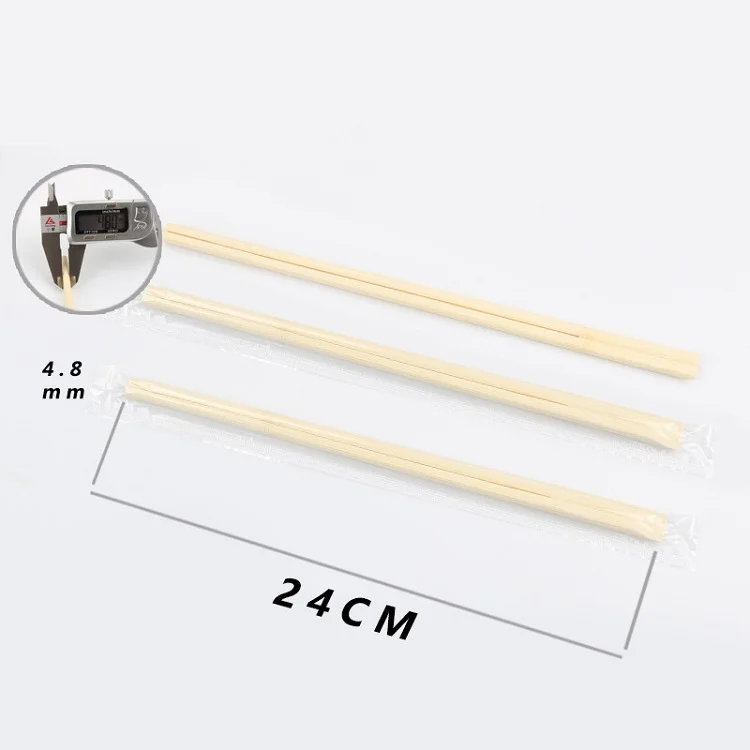 Cheap Wholesale Fast Food Natural Tensoge Bamboo Chopsticks Disposable with semi sleeve Packed