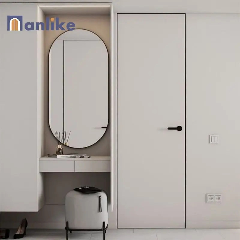 Anlike Modern Manufacturer External Frameless Cheap Internal Paneled Wall Room Wood Secret Hidden Door In House