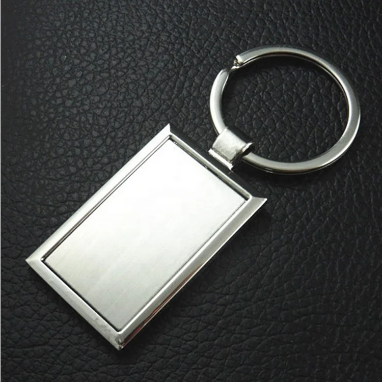 Metal blank keychain Custom LOGO design metal silver keychain