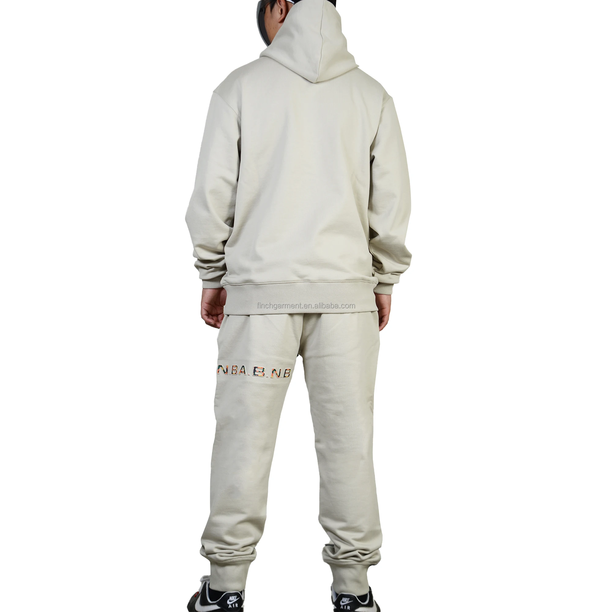Finch garment 3d print embossed hoodie and jogger set gym embossed tracksuits for men