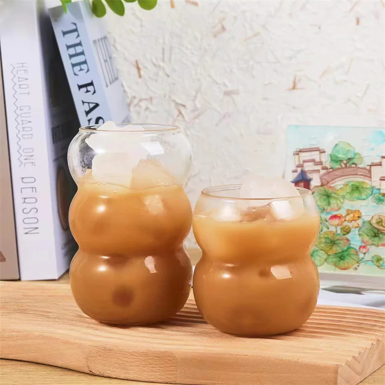Wholesale Products 12 Oz 18 Oz Durable Clear Glasses Wave Shape Sublimation Glass Mug Cup For Tea And Beverage