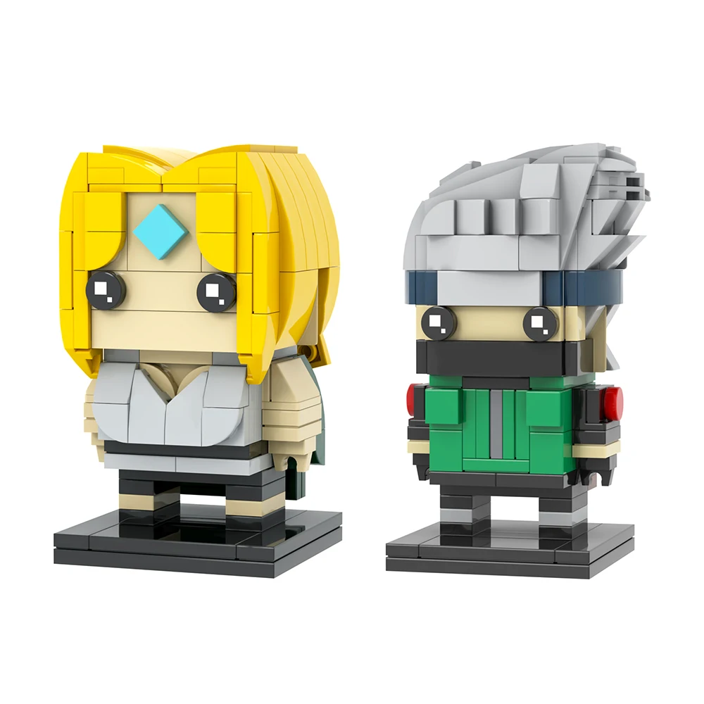 MOC7239 MOC7240 Tsunade Hatake Kakashi Japanese Anime Character Square Head Bricks Educational Collect Building Blocks Kids Toys