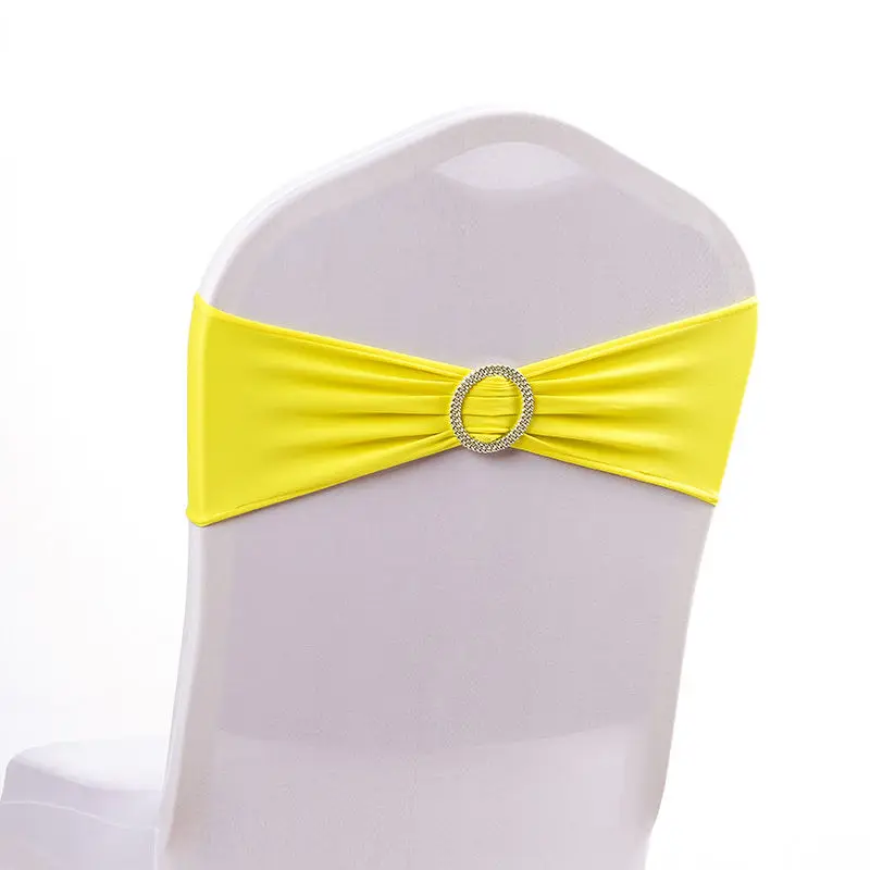 New Style Spandex Chair Bows Hot Pink Elastic Chair Sashes For Wedding Banquet Party Ceremony Decoration