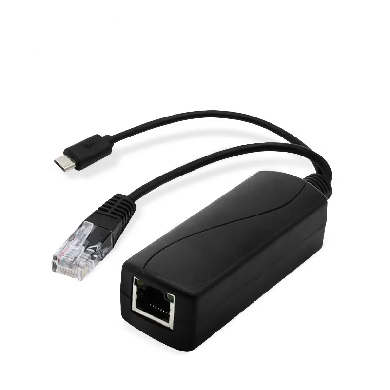 Hot Sale Power over Ethernet Micro USB Type C DC PoE Splitter for IP Camera and Raspberry PI