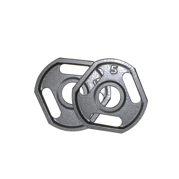 OKPRO Free Weight Plate Black Painted with 3 handles Cast Iron Weight Plates