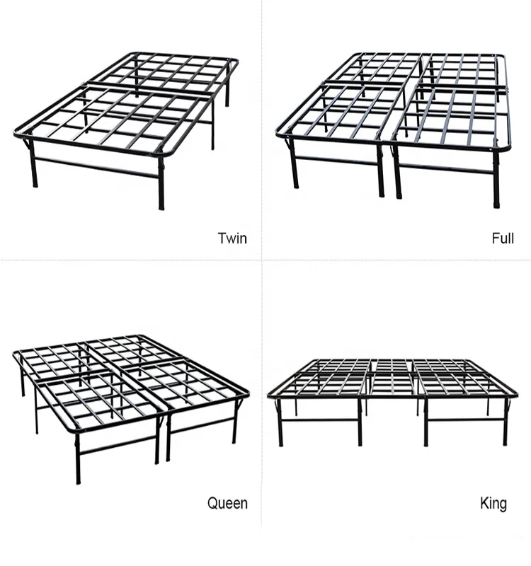 
Queen Folding Metal Bed Frame Storage Platform Mattress Base 
