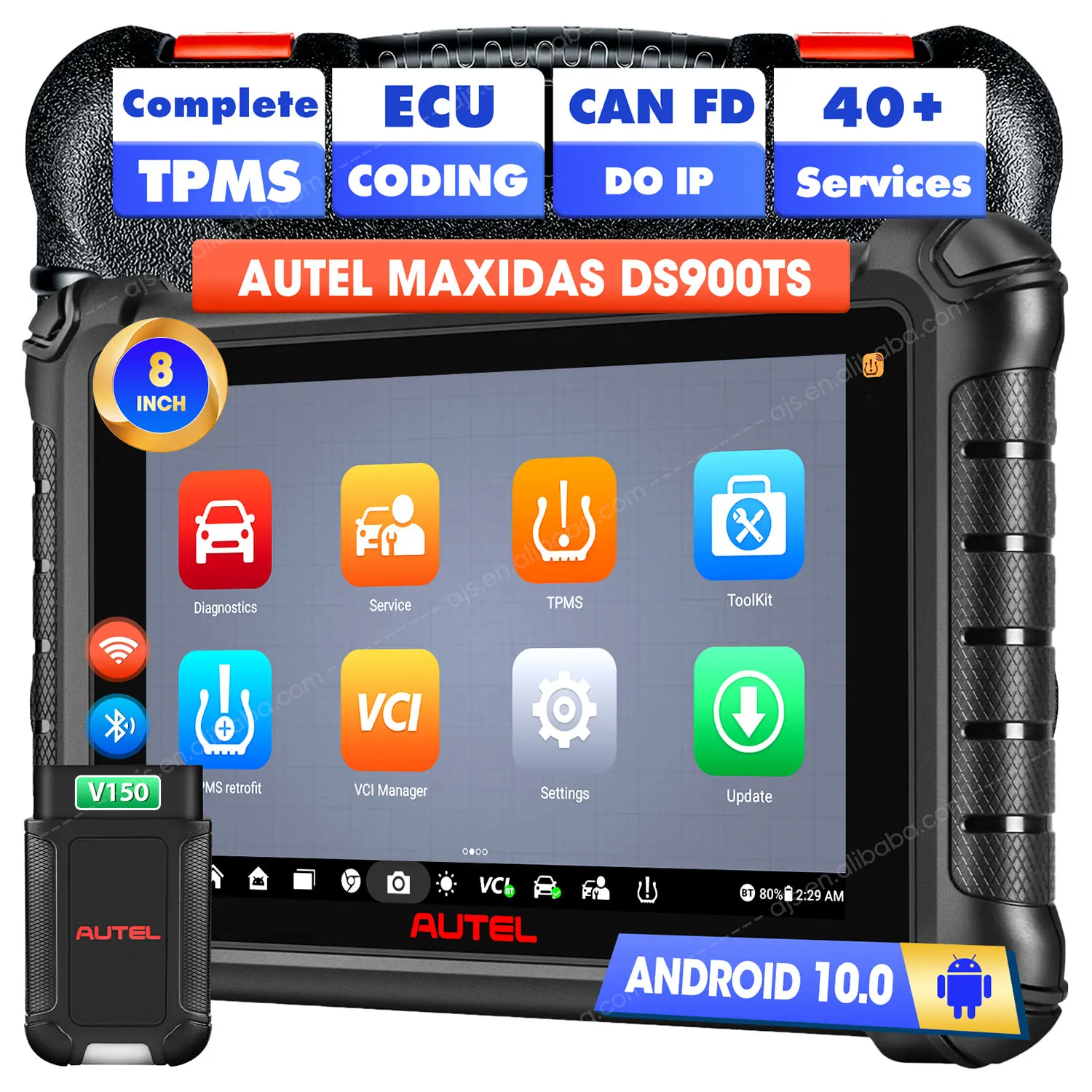 [США версия] Autel MaxiDAS DS900 TS Автоматическая полная система OBD 2 сканер DS900TS DS808 Автомобильный датчик TPMS Диагностические инструменты для автомобиля