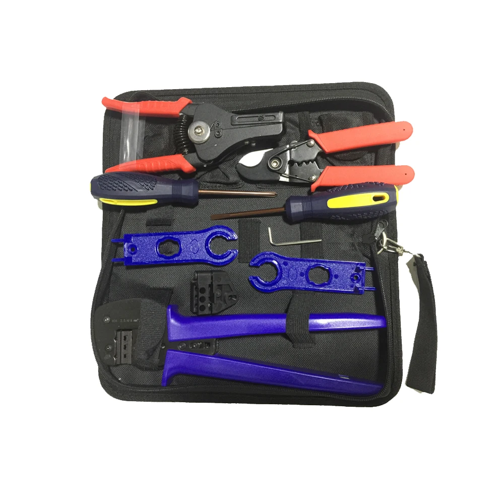 Solar Press Plier Crimping Tool Kit Solar Connector Tool Bag for PV Cable with Connectors for Solar System