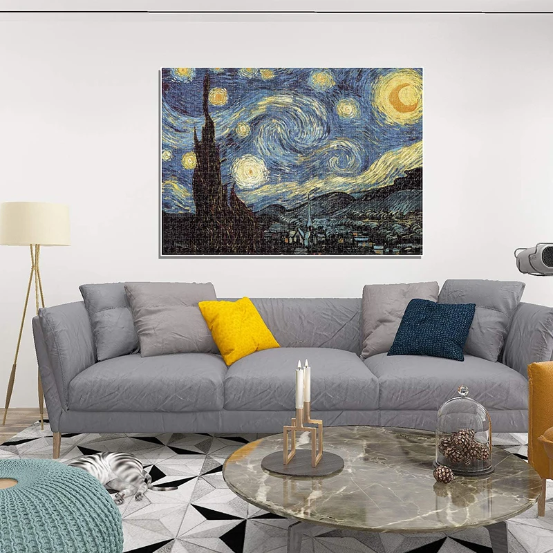 1000 Piece Jigsaw Puzzle - The Starry Night Vincent Willem Van Gogh Jigsaw Puzzles for Adult