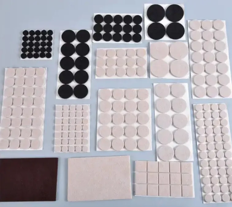 Wholesale Self Adhesive Sticky Bulk Furniture Round Rectangle Anti Slip Felt Pads For hard surfaces chair Desk legs Feet