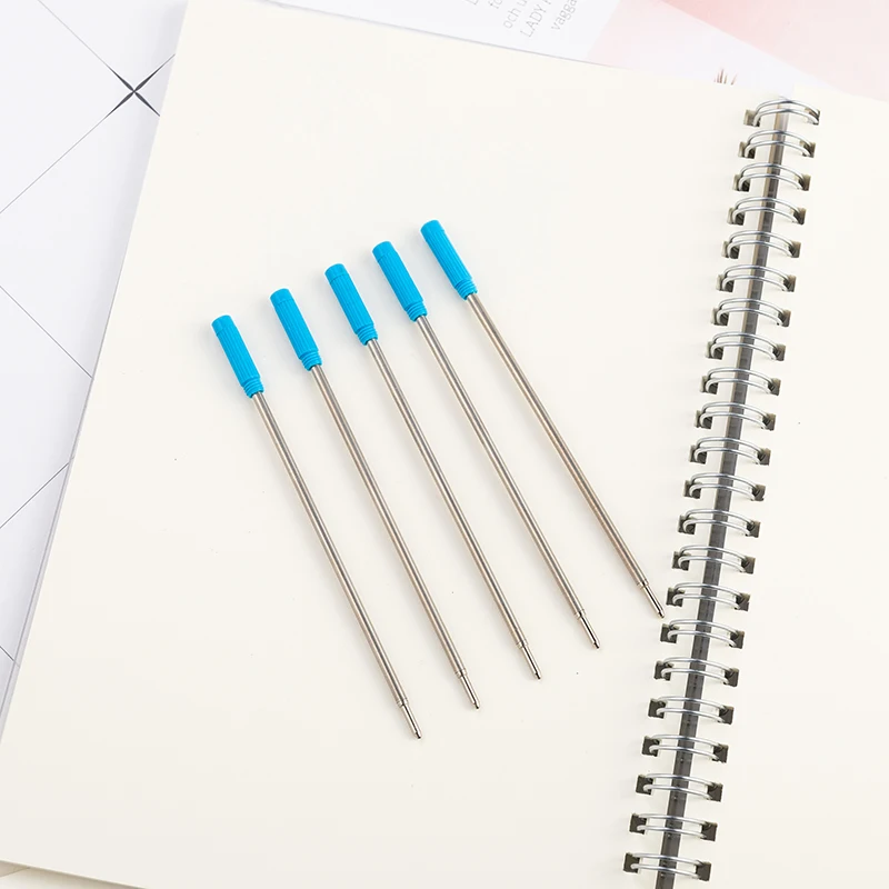 Стержни для шариковых ручек, металлические стержни, черные или синие чернила