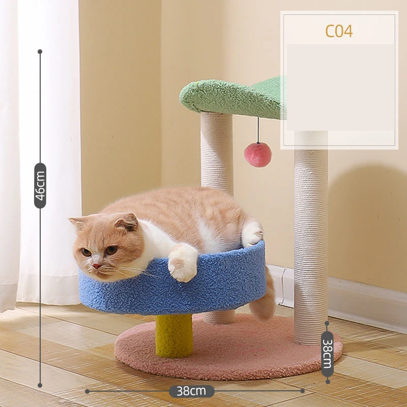 Cat Climbing Pink Tree Pet Climbing Frame Jumping Cats Scratcher Tower Tree House Scratching Post Modern Cats Tree Furniture