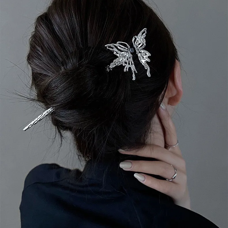 Chinese Style Hair Sticks, Hairpin Vintage Tassel Hair Chopsticks Hair Accessories for Women Girls black one size