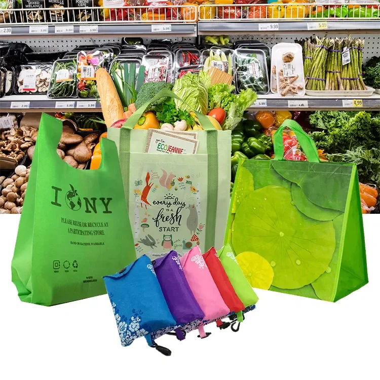 Reusable Grocery Bags eco friendly reusable non woven tote shopping bag