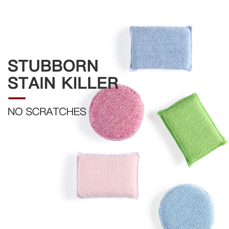  Bearfamily Magic Scouring Pad Eco Dish Washing Handheld Microfiber Cleaning Sponge