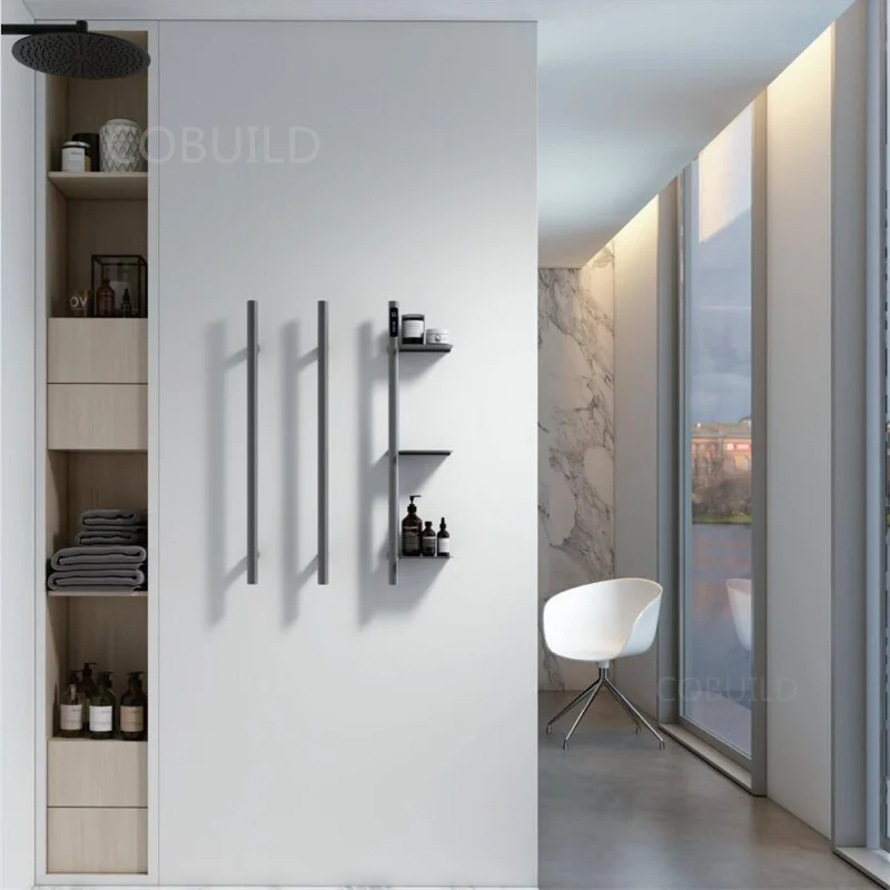 Sus 304 Wall Mounted Electric Towel Warmer PVD Heated Towel Rails Towel Radiators